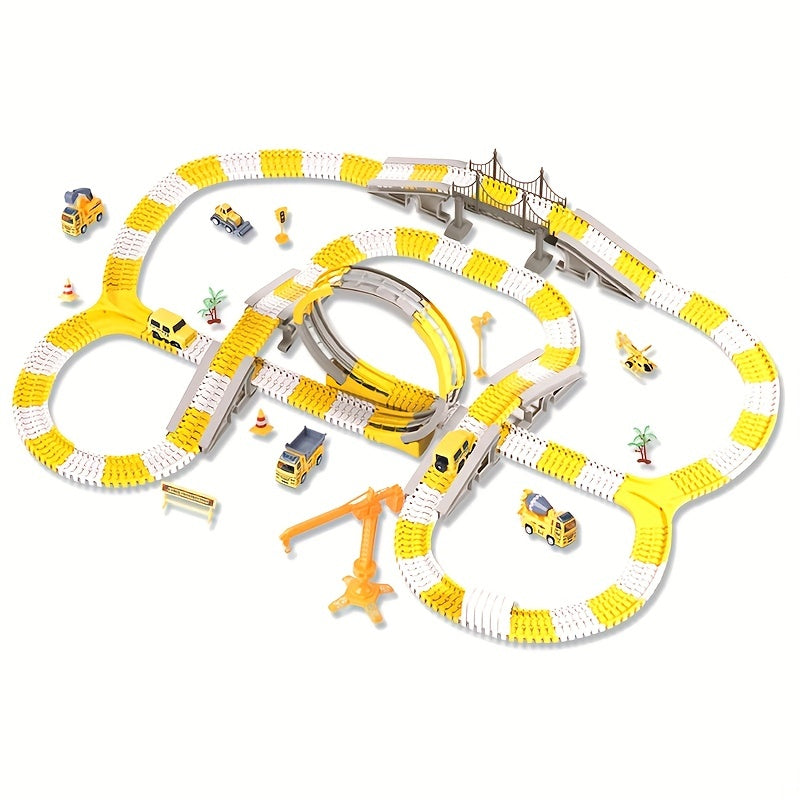 Children's Educational Toys, Track Car, Small Train, DIY Electric Track, Engineering Car Christmas, Halloween, Thanksgiving Day Gift Halloween Gift