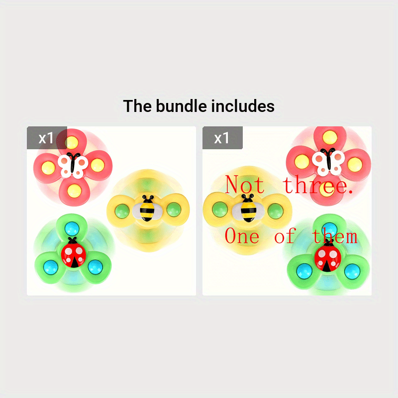 3-Pack Suction Cup Spinner Wheel Toys For Boys Ages 1-2 - Fun And Engaging Baby Toys! Christmas Halloween Thanksgiving Gifts