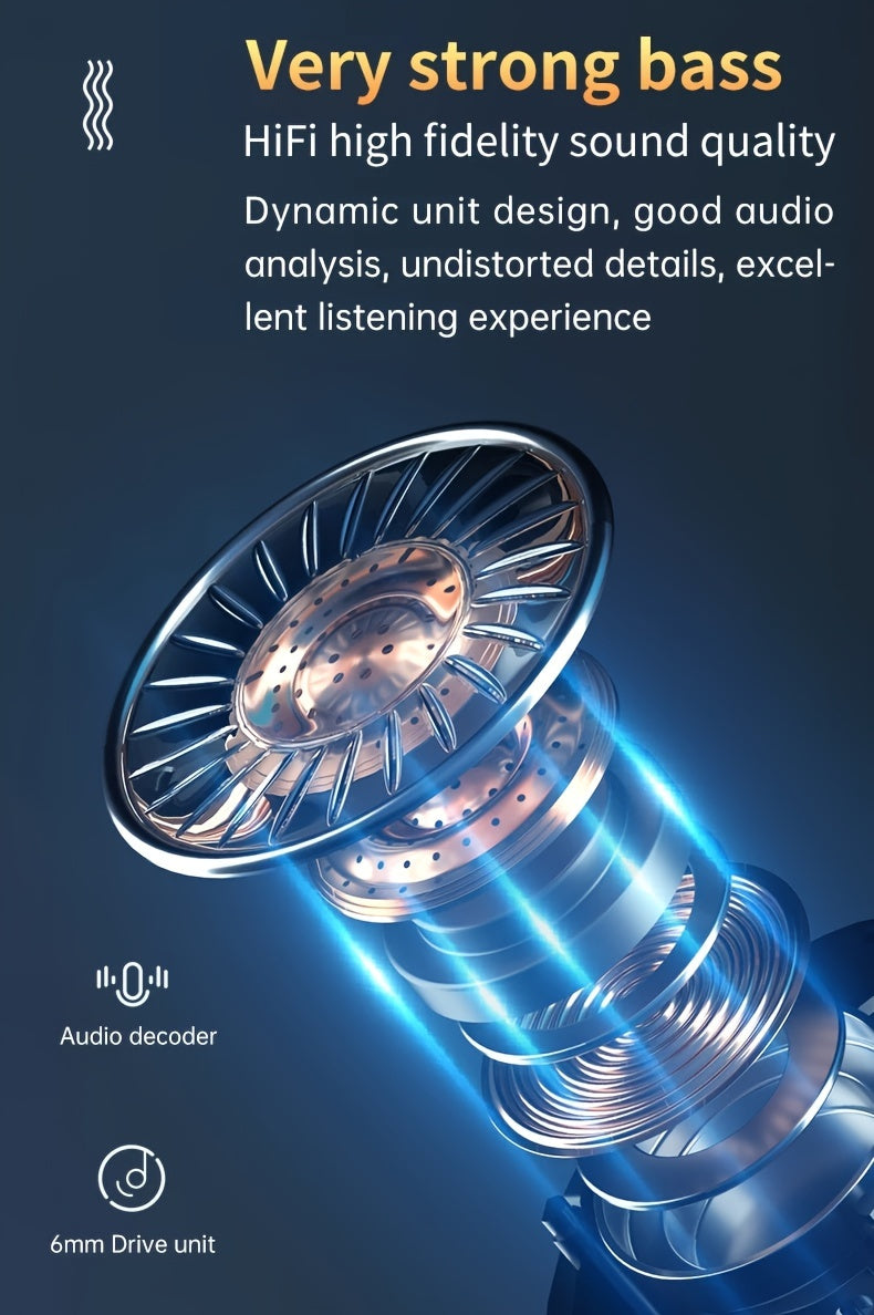 Konroy Wireless Earbuds, HiFi Digital LED Display Stereo Gaming Earbuds Wireless Headphones, TWS Wireless Earphones In-Ear Ear Buds, For Gaming, Workout, Sports, Work, Running, Gym