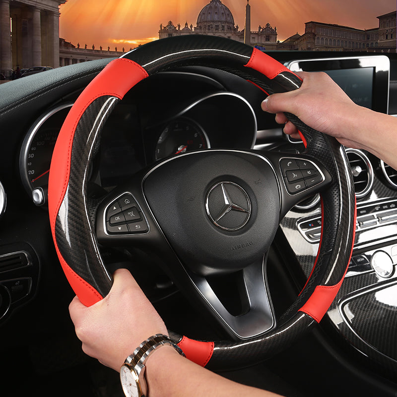 Carbon fiber car steering wheel cover