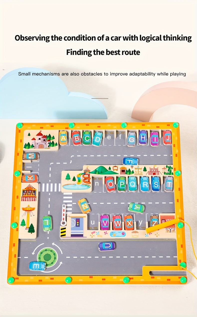 Magnetic Alphabet Maze Learning Toys, Fine Motor Skills Toys, Wooden Learning Letter Puzzle Board, Kids Preschool Learning Activities, Toys