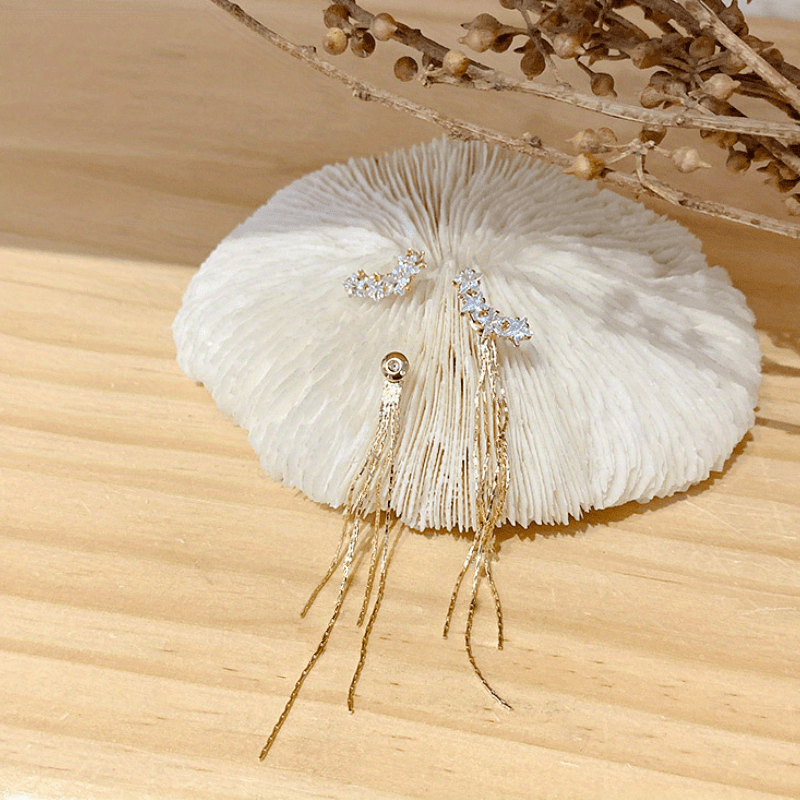 Five-pointed Star Tassel Chain Long Earrings Female Party Jewelry Gift