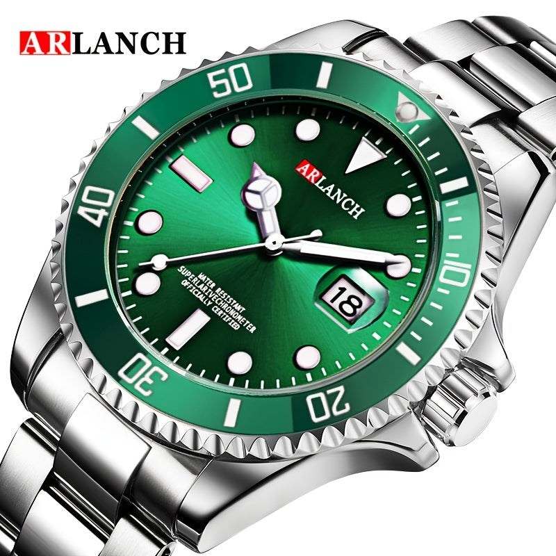 ARLANCH New Fashion Brand Men's Stainless Steel Watches Luminous Male Quartz Watches Calendar Sports Men's Business Watches