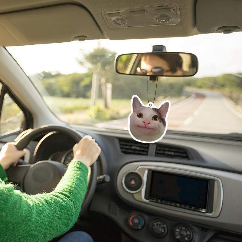 Cute Cat Car Aromatherapy, Car Fragrance Tablets Wardrobe Air Fresheners Perfume Rearview Mirror Hanging Decor, Car Accessories Interior Pendant