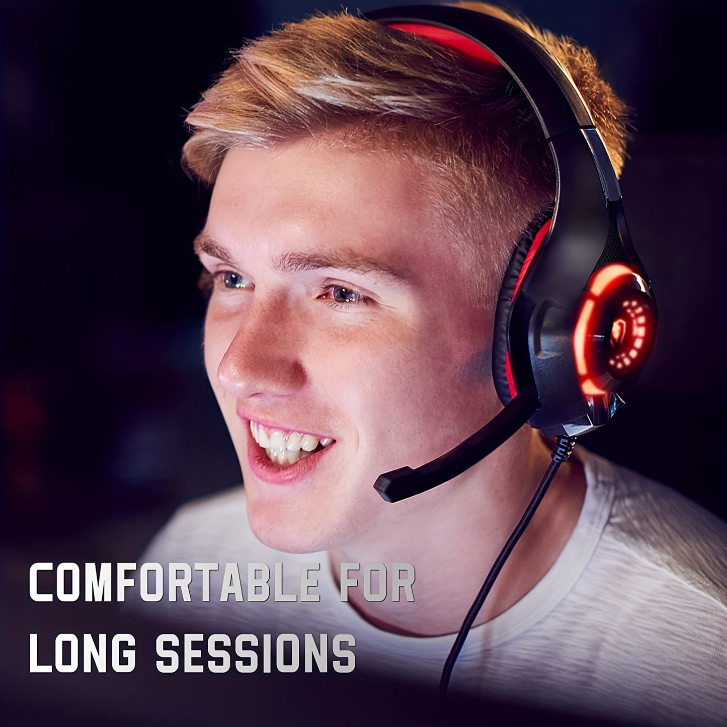 Gaming Headset for PS4 PS5 Xbox One Switch PC with Noise Canceling Mic, Deep Bass Stereo Sound