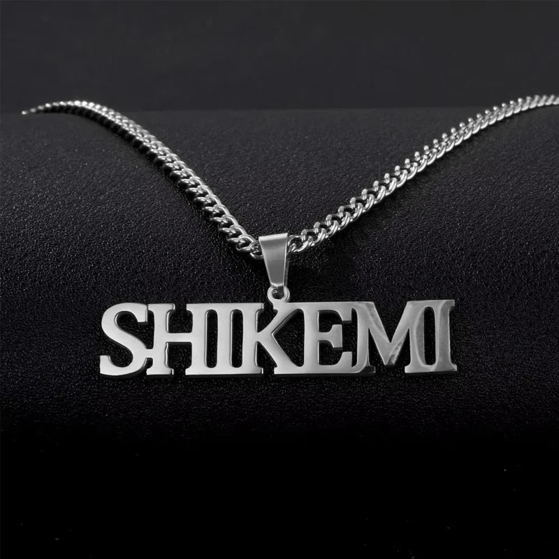 Customized Name Necklace Personalized Stainless Steel Gold Plated Nameplate Jewelry for Men Women Cuban Link Chain Necklaces
