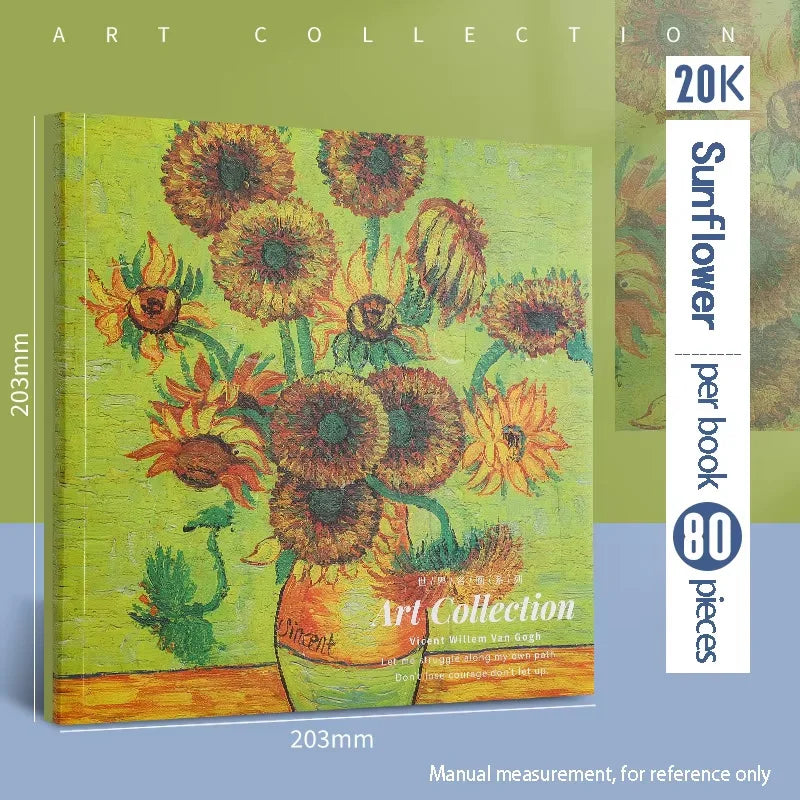 20K Van Gogh Oil Painting Sketch Book Hand Ledger Thickened with 80 Blank Student Art Drawing Special Sketching Book