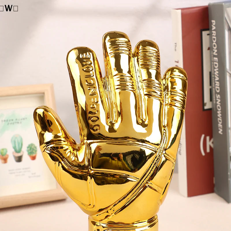 〔W〕Golden Gloves Football Trophy Winner Gold Trophys Goalkeeper Gamesoccer Competition Adult Glove School Kids Awardtrophies Cup