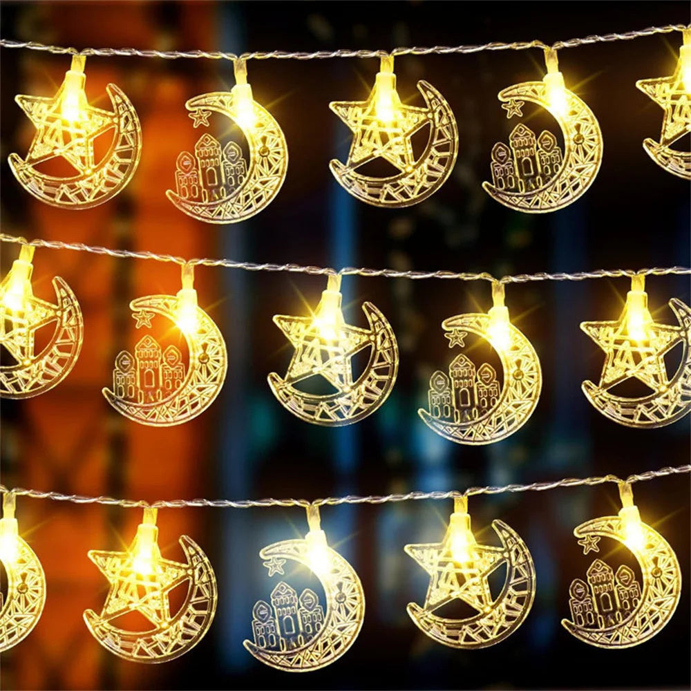 2026 Ramadan Decoration Led Light Star Moon String Light Hari Raya Ramadan Light Lampu Party Eid Mubarak Decoration Party Decor