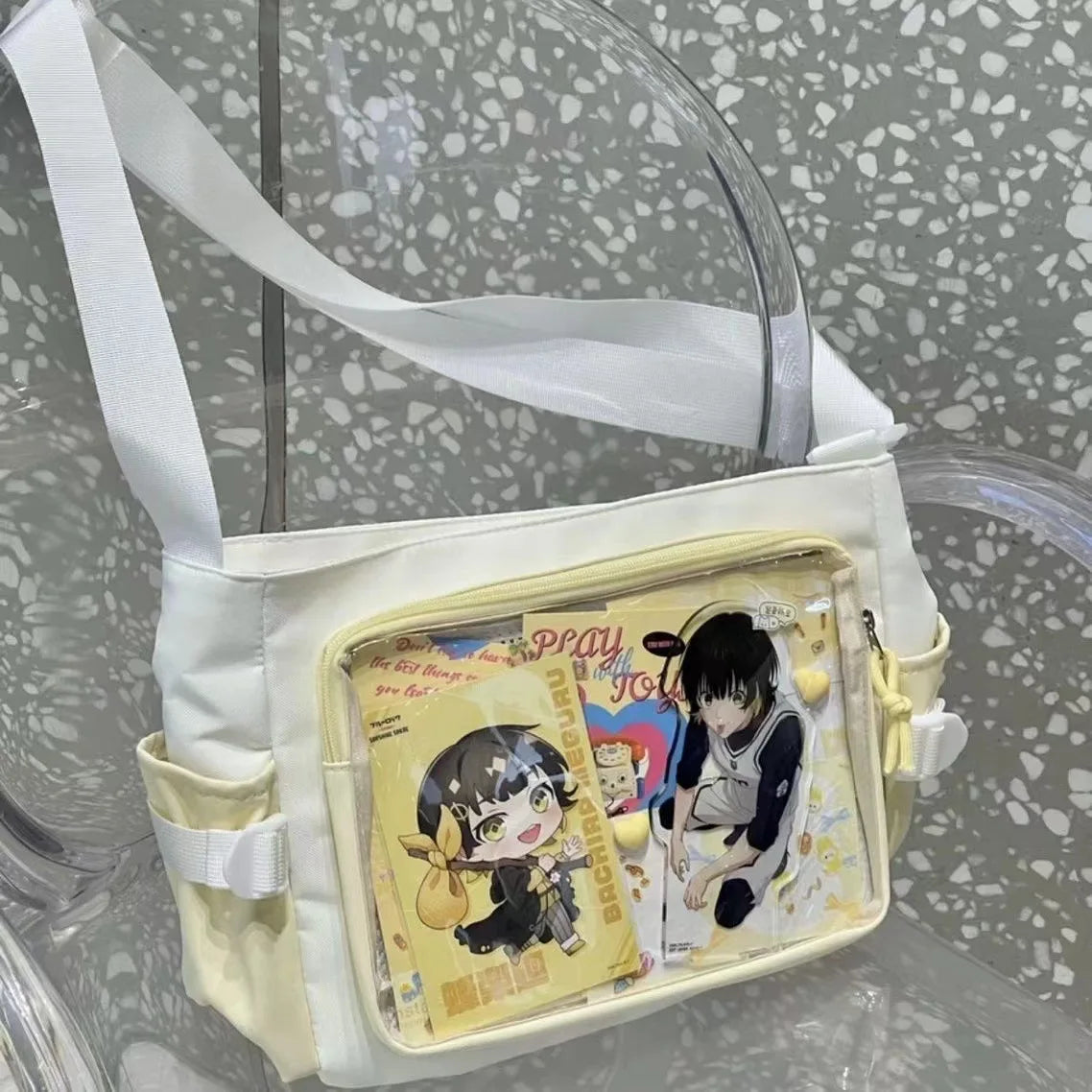 New Japan Style Transparent Postcard Display Shoulder Women Badge DIY Decoration Crossbody Bag Anime Expo Class Tote Itabag