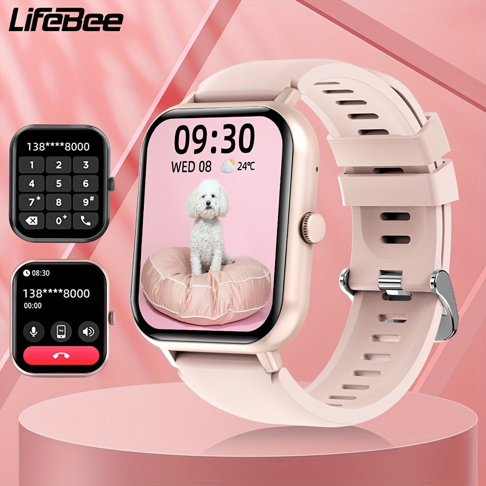 LIFEBEE Smartwatch For Men And Women, 4.65 Cm Full Touch Screen Smartwatch With Answer/Make Calls For Phone, Fitness Tracking Watch With 100+ Exercise Modes, Pedometer, Distance, Calories