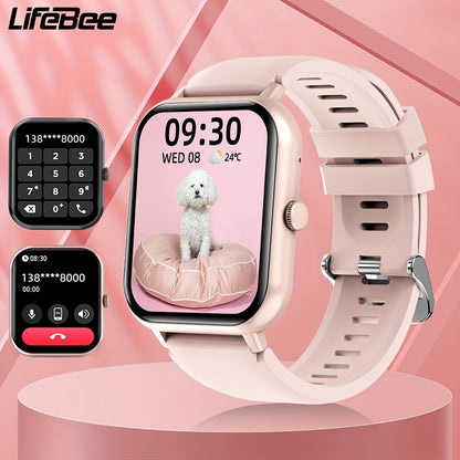 LIFEBEE Smartwatch For Men And Women, 4.65 Cm Full Touch Screen Smartwatch With Answer/Make Calls For Phone, Fitness Tracking Watch With 100+ Exercise Modes, Pedometer, Distance, Calories