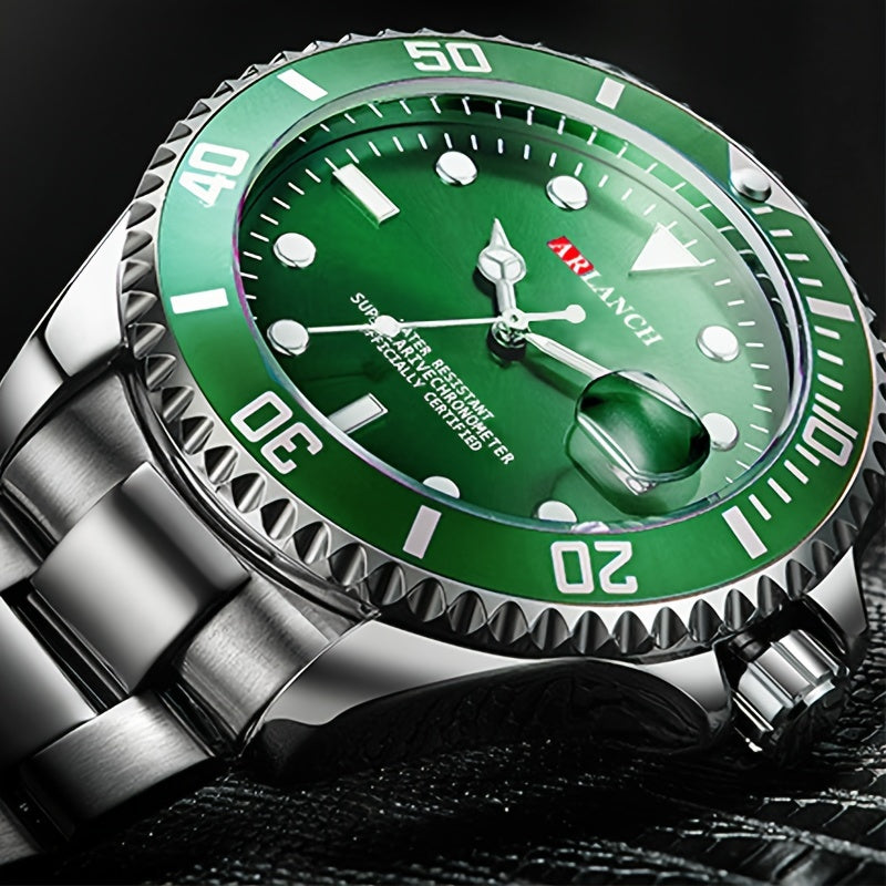 ARLANCH New Fashion Brand Men's Stainless Steel Watches Luminous Male Quartz Watches Calendar Sports Men's Business Watches