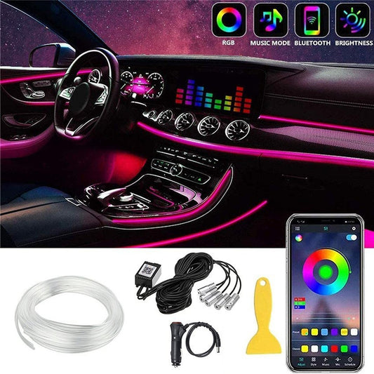 Car Interior Luminescent Light Ambience Light 64 Color Optical Fiber