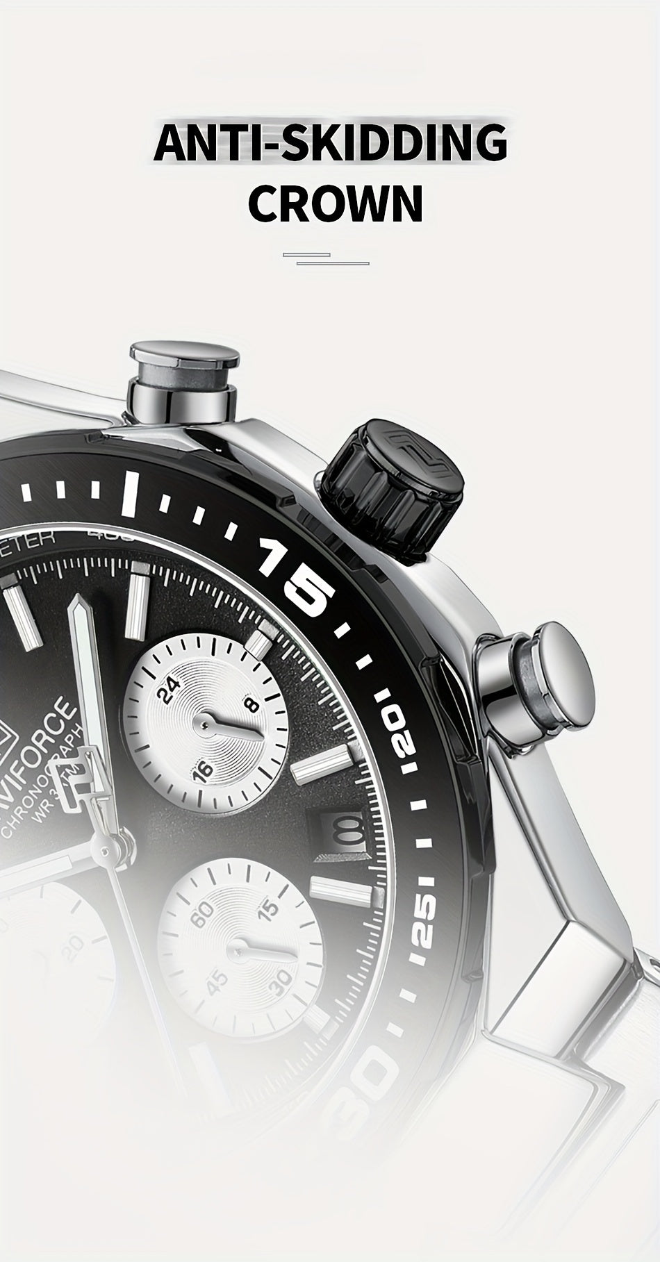 NAVIFORCE Men'S Luxury Business Watch, Multi-function Chronograph Waterproof Men Watches, 24/12 Hour date Display Man Wristwatch, Men Gift