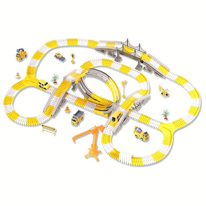 Children's Educational Toys, Track Car, Small Train, DIY Electric Track, Engineering Car Christmas, Halloween, Thanksgiving Day Gift Halloween Gift