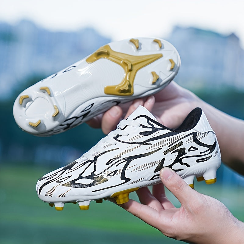 Men's Trendy Cool FG Non Slip Soccer Shoes, Comfortable Wear-resistant Football Shoes For Training Competition, All Seasons