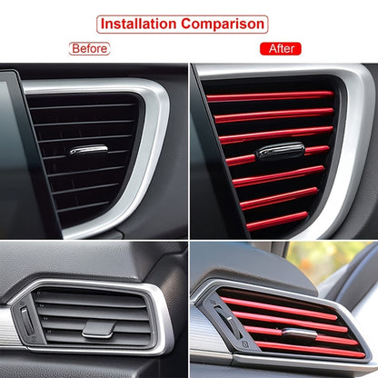 10pcs 20cm Car Air Conditioner Decoration Strip For Vent Outlet, U Shape Moulding Trim Strips, Styling Car Door Edge Corner Protector