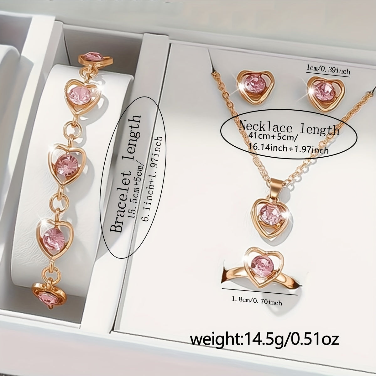 6pcs Women's Elegant & Cute Pink Smartwatch & Jewelry Set with Heart-Shaped Face, Interchangeable Strap, Necklace, Bracelet, Ring & Earrings - Digital Display Electronic Watch with Strap, Pink & Clear Bezel, Perfect for Daily