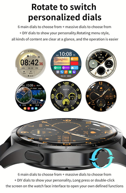 2025 New NFC Smart Watch For Men GPS Motion Trajectory 360*360 HD Screen AI Voice Wireless Call Smartwatch Sports Watch For Men Father'S Day Gift