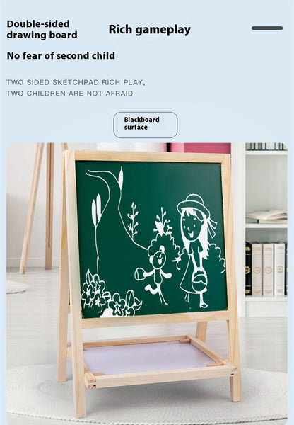 Children's Wooden Magnetic Double-sided Color Drawing Board
