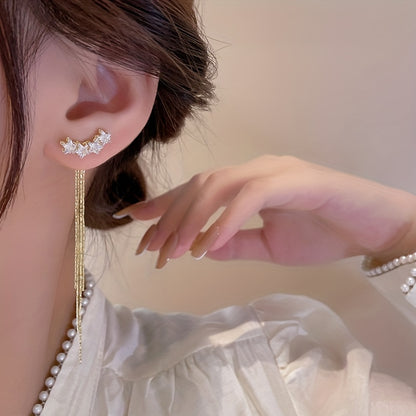 Five-pointed Star Tassel Chain Long Earrings Female Party Jewelry Gift