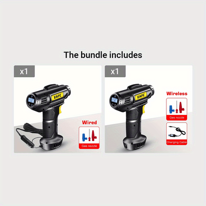 Portable Air Compressor: 150PSI Cordless Car Tire Inflator Pump With Pressure Gauge & Light - Perfect For Cars, Motorcycles & Bicycles!