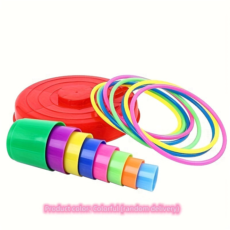 1 Tower 18 Laps/1 Tower 12 Laps Set Children's Loop Toys Folding Music Loop Kindergarten Throw Loop Game Props Family Parent-child