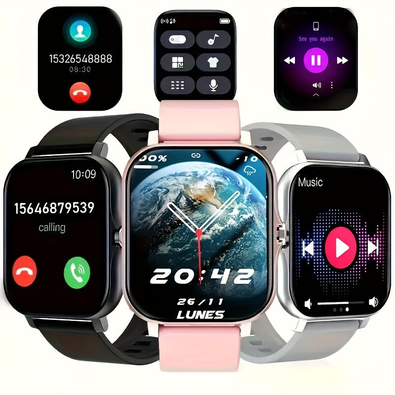 Smart Watch With Wireless Calling/Dialing, Multiple Sports Modes, Fitness Tracker, Customizable Wallpaper, Compatible With IPhone/Android, Sporty Smartwatch With Health Monitoring