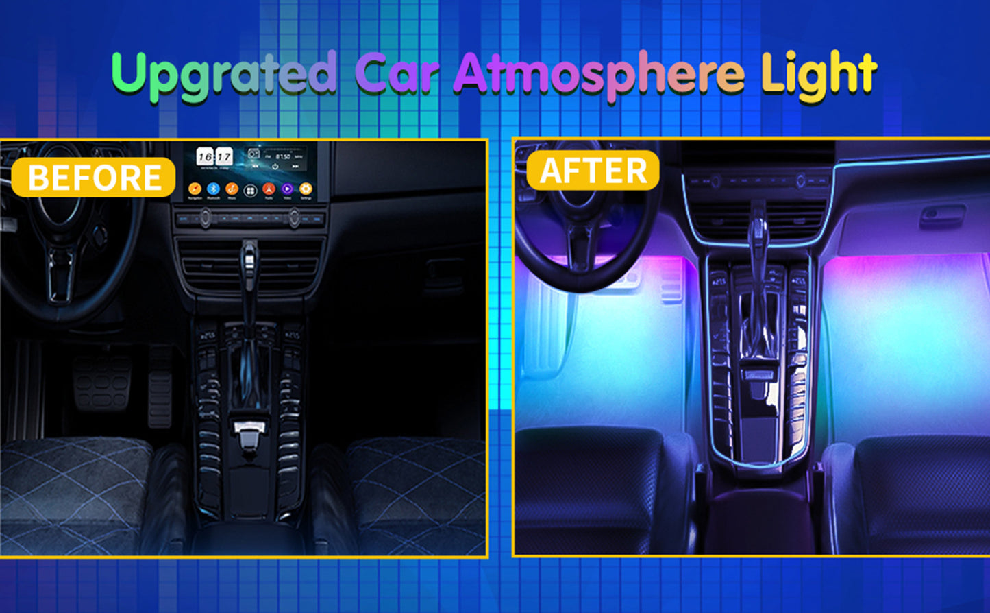 4 LED Smart Car Light Strips, 12V Music Synchronized Color-changing Light Strips, App, 44-key Remote Control, DIY Mode Brightness Adjustment Lights, For Various Car Models