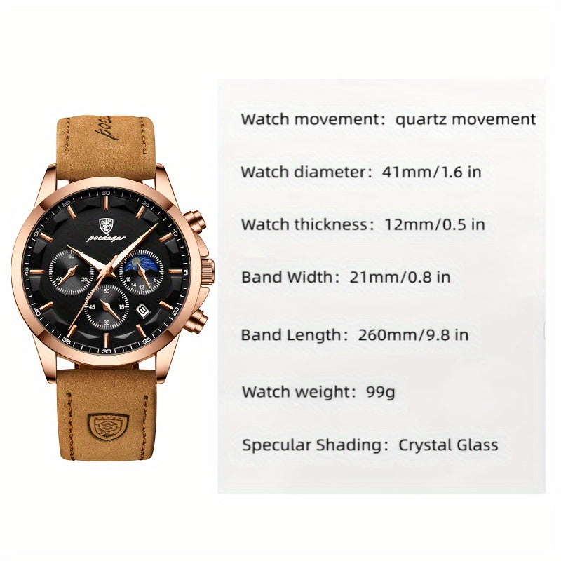 Men's Fashion Watch, Multifunctional Quartz Wristwatch