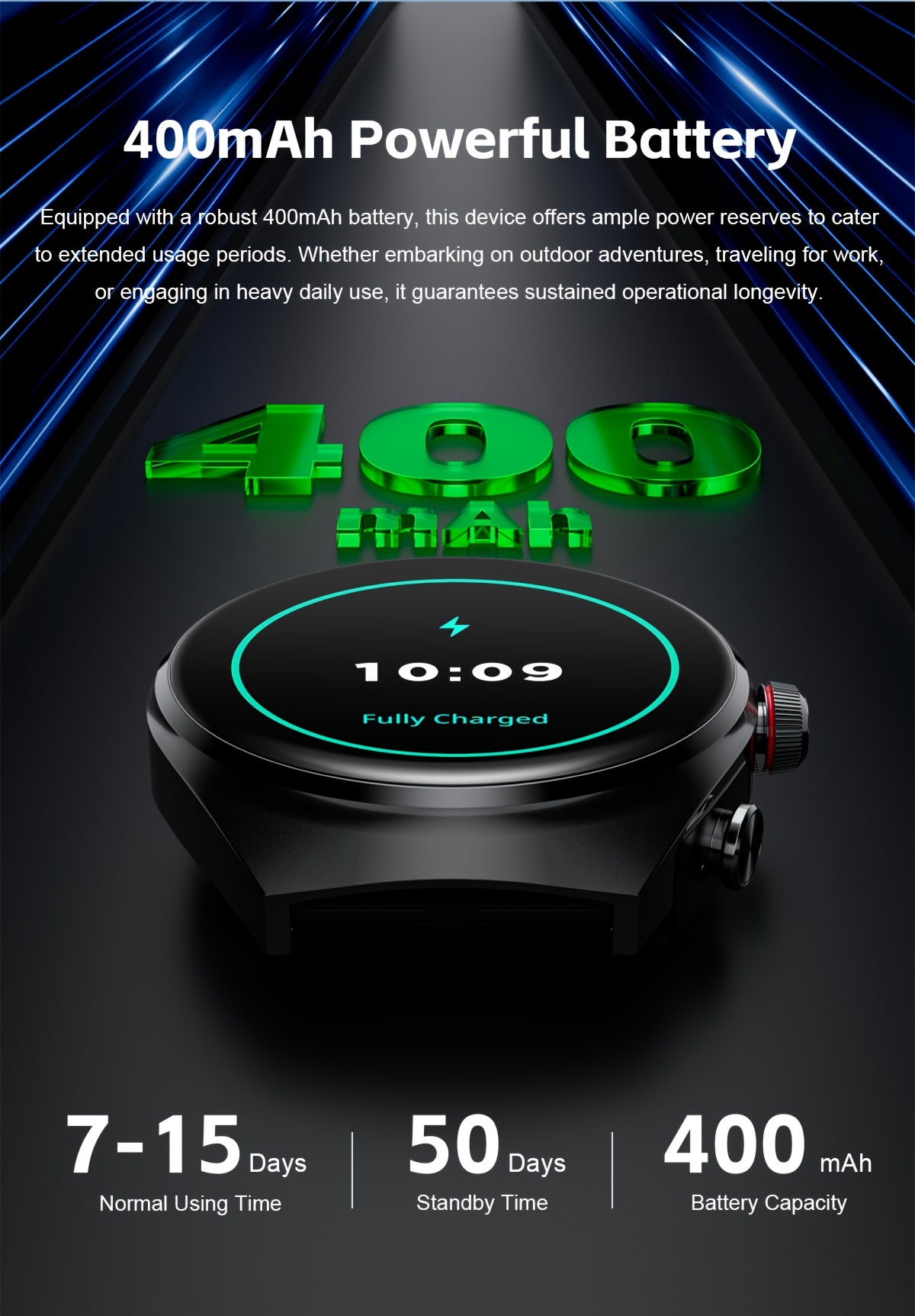 [Full HD | TWS] 2025 New TWS Sports Headset + Outdoor Smartwatch | Full HD Screen Alloy Shell, 400mAh Battery Long Life, News Alerts, Answer Phone