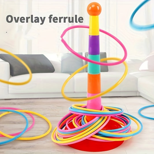 1 Tower 18 Laps/1 Tower 12 Laps Set Children's Loop Toys Folding Music Loop Kindergarten Throw Loop Game Props Family Parent-child