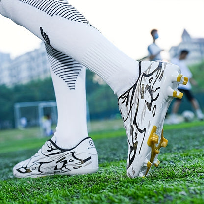 Men's Trendy Cool FG Non Slip Soccer Shoes, Comfortable Wear-resistant Football Shoes For Training Competition, All Seasons