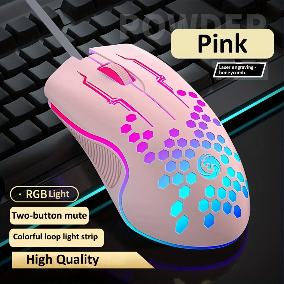Colorful Mute Wired Gaming Mouse 1600 DPI Magic 3 Button USB Mouse With RGB Backlight Mute Mice For PC Gamer Computer Laptop Mouse Mice