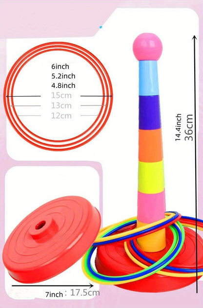 1 Tower 18 Laps/1 Tower 12 Laps Set Children's Loop Toys Folding Music Loop Kindergarten Throw Loop Game Props Family Parent-child