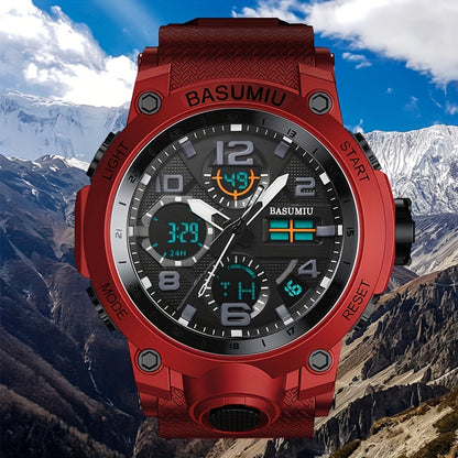 Stylish Men's Sports Watch - Fashion Electronic Wrist Watch for Fitness Enthusiasts with LED Display, Water Resistance, and Ideal Gift Option