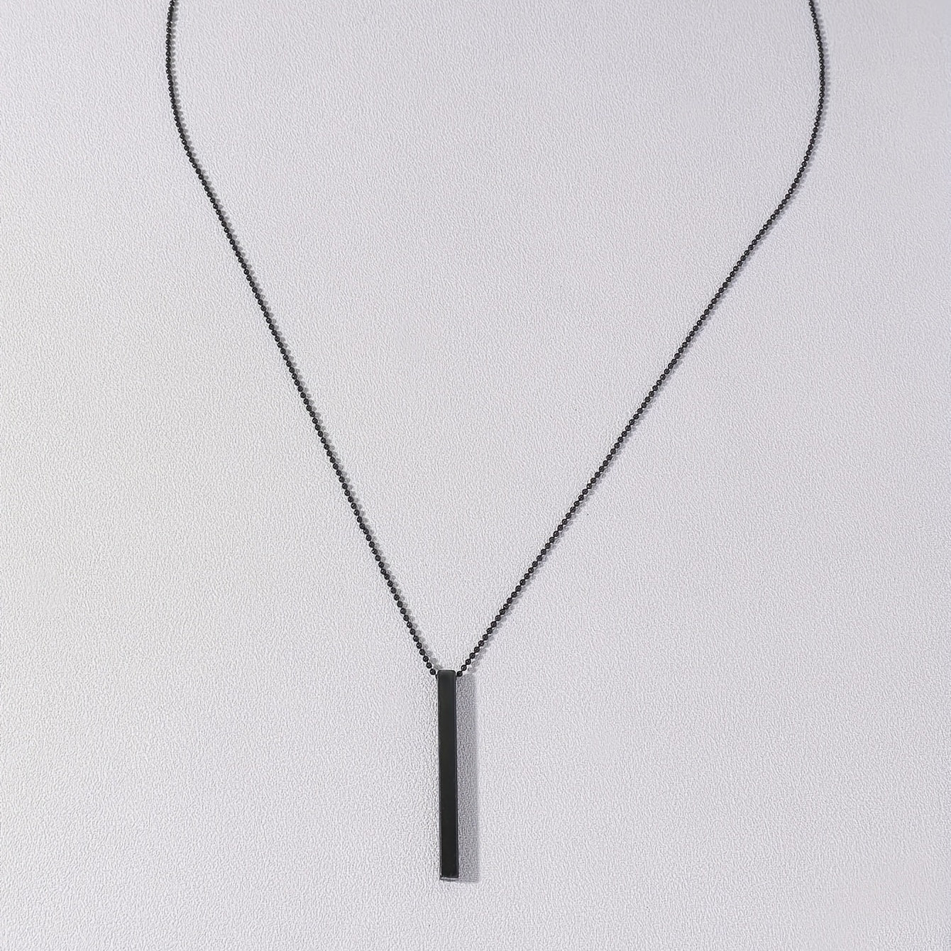 Men's Rectangle Metal Pendant Necklace, Cuban Chain Necklace For Men Jewelry Gift