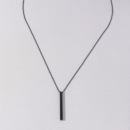 Men's Rectangle Metal Pendant Necklace, Cuban Chain Necklace For Men Jewelry Gift
