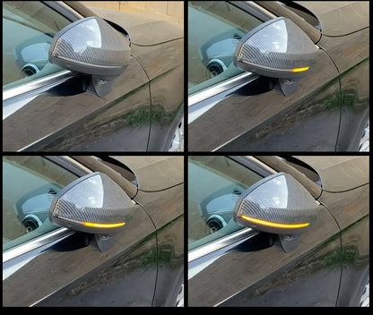 2pcs LED Dynamic Turn Signal Lights for Audi A3 8V S3 RS3 2013-2017 - Side Mirror Indicator Sequential Flashing Lights, 3000+ Lumens, 12-24V, Hardwired, No Battery Needed, Easy Installation, Vehicle Safety Accessories, Sleek