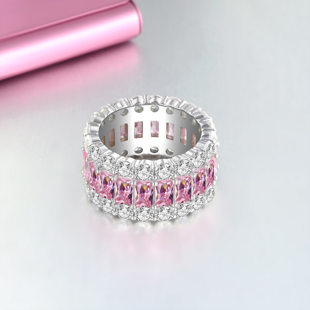 Temperament micro-set diamond ring