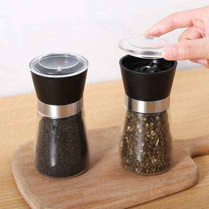 Stainless Steel Manual Mill Pepper/Salt/Spices Grinder Kitchen Supply Spices Glass Storage Container Kitchen Gadget, For Restaurant Commercial Use Eid Al-Adha Mubarak
