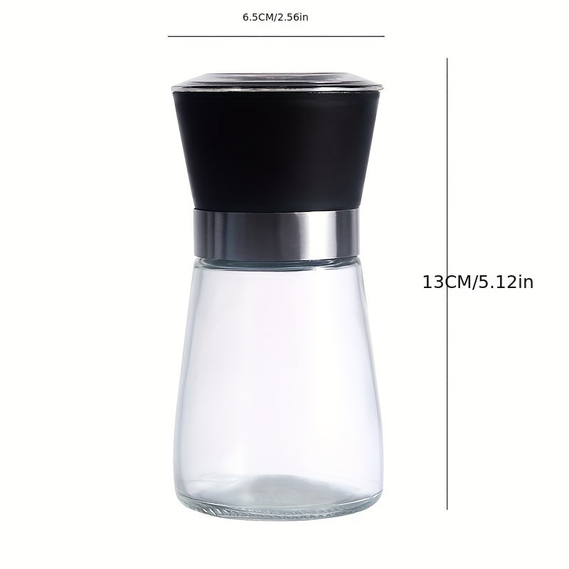 Stainless Steel Manual Mill Pepper/Salt/Spices Grinder Kitchen Supply Spices Glass Storage Container Kitchen Gadget, For Restaurant Commercial Use Eid Al-Adha Mubarak
