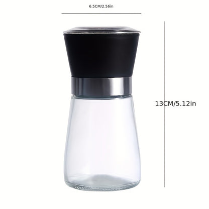 Stainless Steel Manual Mill Pepper/Salt/Spices Grinder Kitchen Supply Spices Glass Storage Container Kitchen Gadget, For Restaurant Commercial Use Eid Al-Adha Mubarak