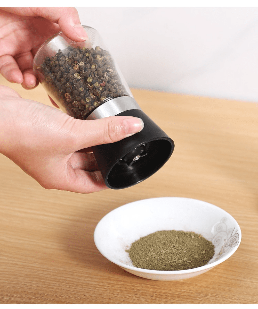 Stainless Steel Manual Mill Pepper/Salt/Spices Grinder Kitchen Supply Spices Glass Storage Container Kitchen Gadget, For Restaurant Commercial Use Eid Al-Adha Mubarak