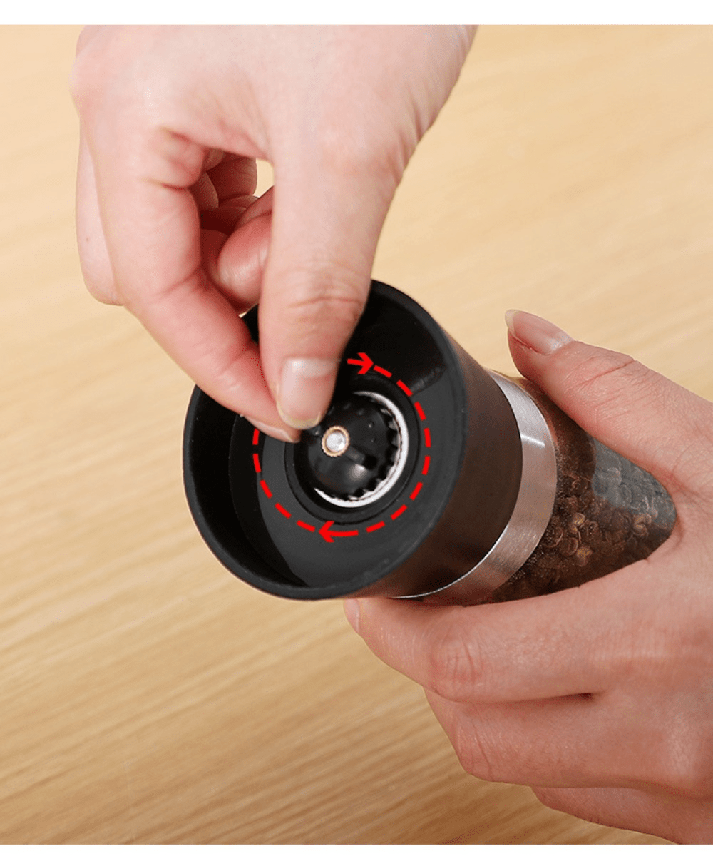 Stainless Steel Manual Mill Pepper/Salt/Spices Grinder Kitchen Supply Spices Glass Storage Container Kitchen Gadget, For Restaurant Commercial Use Eid Al-Adha Mubarak