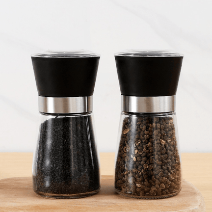 Stainless Steel Manual Mill Pepper/Salt/Spices Grinder Kitchen Supply Spices Glass Storage Container Kitchen Gadget, For Restaurant Commercial Use Eid Al-Adha Mubarak