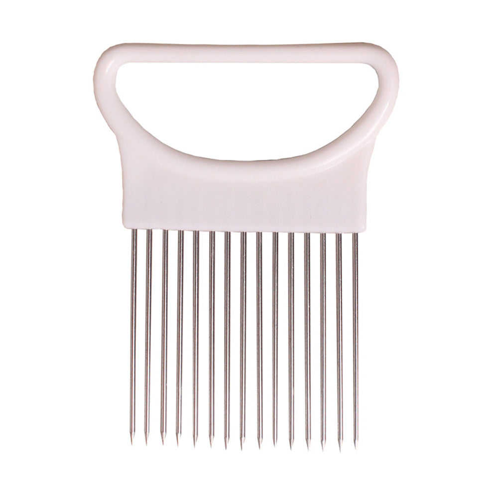 1pc, Onion Slicer Holder, Onion Holder For Slicing, Stainless Steel Onion Slicer Cutter, Lemon Holder Slicer, Creative Onion Slicer Holder, Onion Slicer Cutter For Steak Tendons, Household Gadget, Kitchen Too