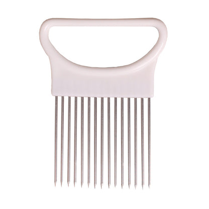 1pc, Onion Slicer Holder, Onion Holder For Slicing, Stainless Steel Onion Slicer Cutter, Lemon Holder Slicer, Creative Onion Slicer Holder, Onion Slicer Cutter For Steak Tendons, Household Gadget, Kitchen Too