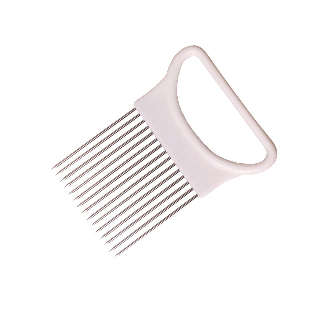 1pc, Onion Slicer Holder, Onion Holder For Slicing, Stainless Steel Onion Slicer Cutter, Lemon Holder Slicer, Creative Onion Slicer Holder, Onion Slicer Cutter For Steak Tendons, Household Gadget, Kitchen Too